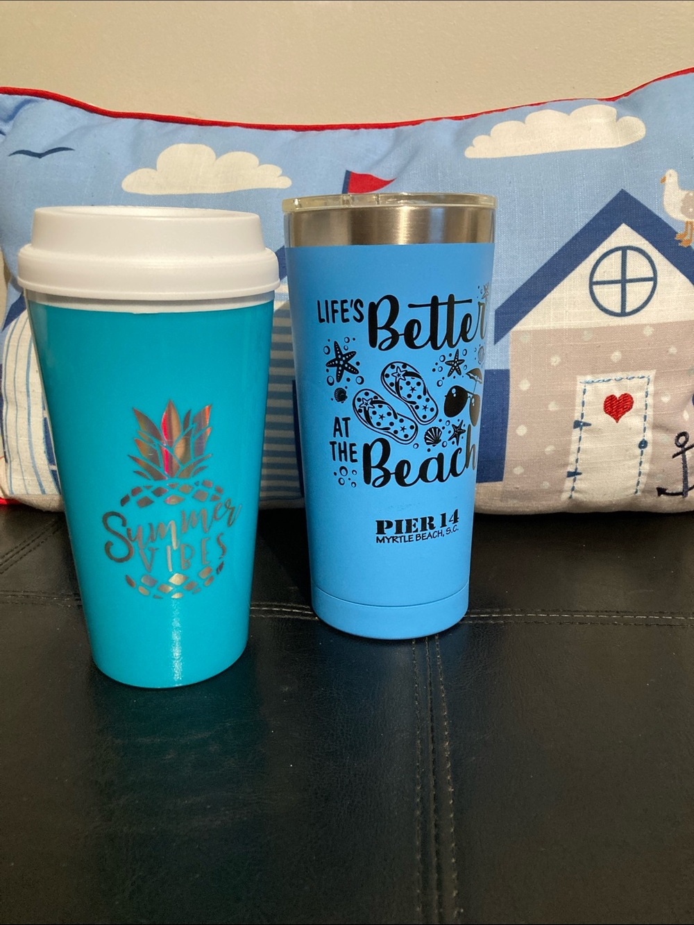 Pier 14 Blue Tumbler & Summer Vibes tumbler set of 2